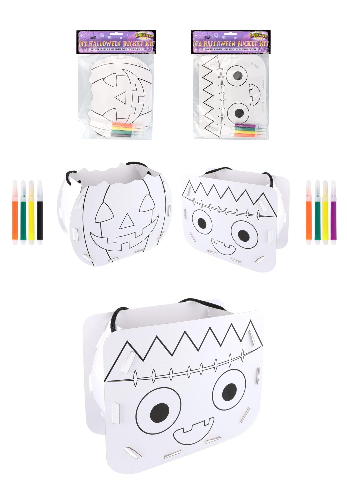 Halloween DIY Trick or Treat Bucket Colour-Your-Own