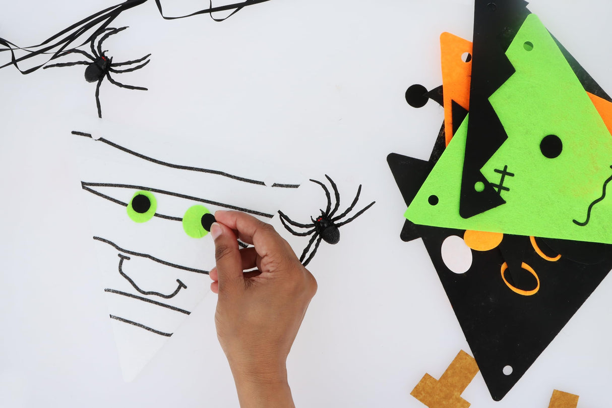 Halloween Felt Bunting Craft Kit DIY Halloween Bunting 3m with 5 Pennants