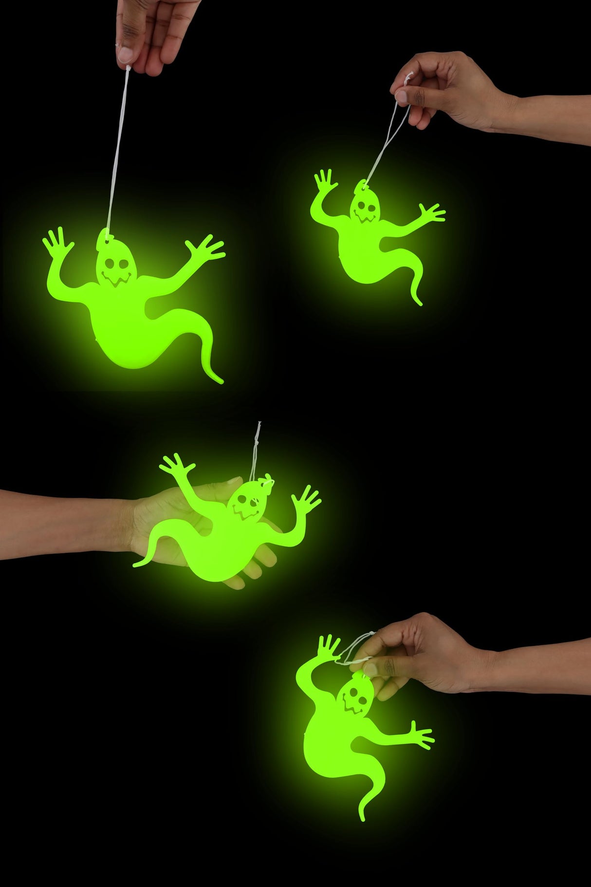 Pack of 3 Glow in the Dark Hanging Ghosts