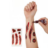 Fake Blood Kit with Realistic Scar Tattoos