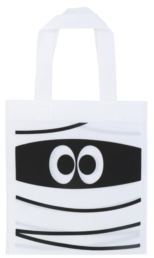 Henbrandt Halloween Treat Bags 3-Pack - Large 28cm x 34cm Trick or Treat Bags with Mummy, Pumpkin Designs - Kids Party Favour Goodie Bags for Spooky Celebrations