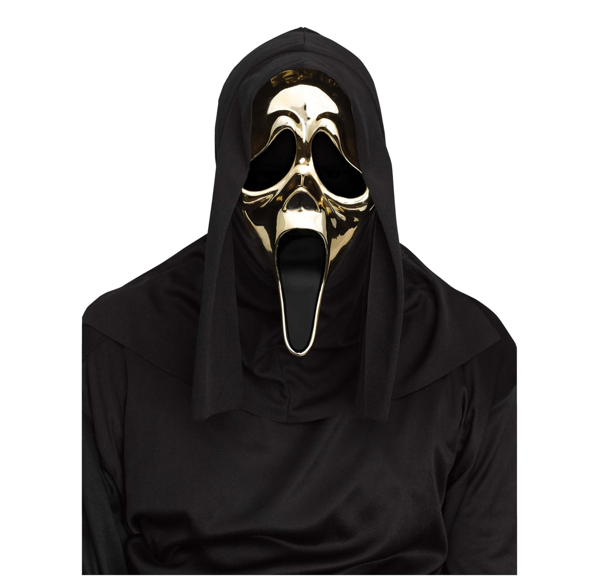 Fun World Ghost Face Gold Golden Scream Mask Halloween Fancy Dress Costume Accessory