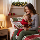 Christmas Bear Plushie Soft Cuddly Toy - 20cm Brown Festive Teddy with Red Green Striped Scarf, for Children and Adults