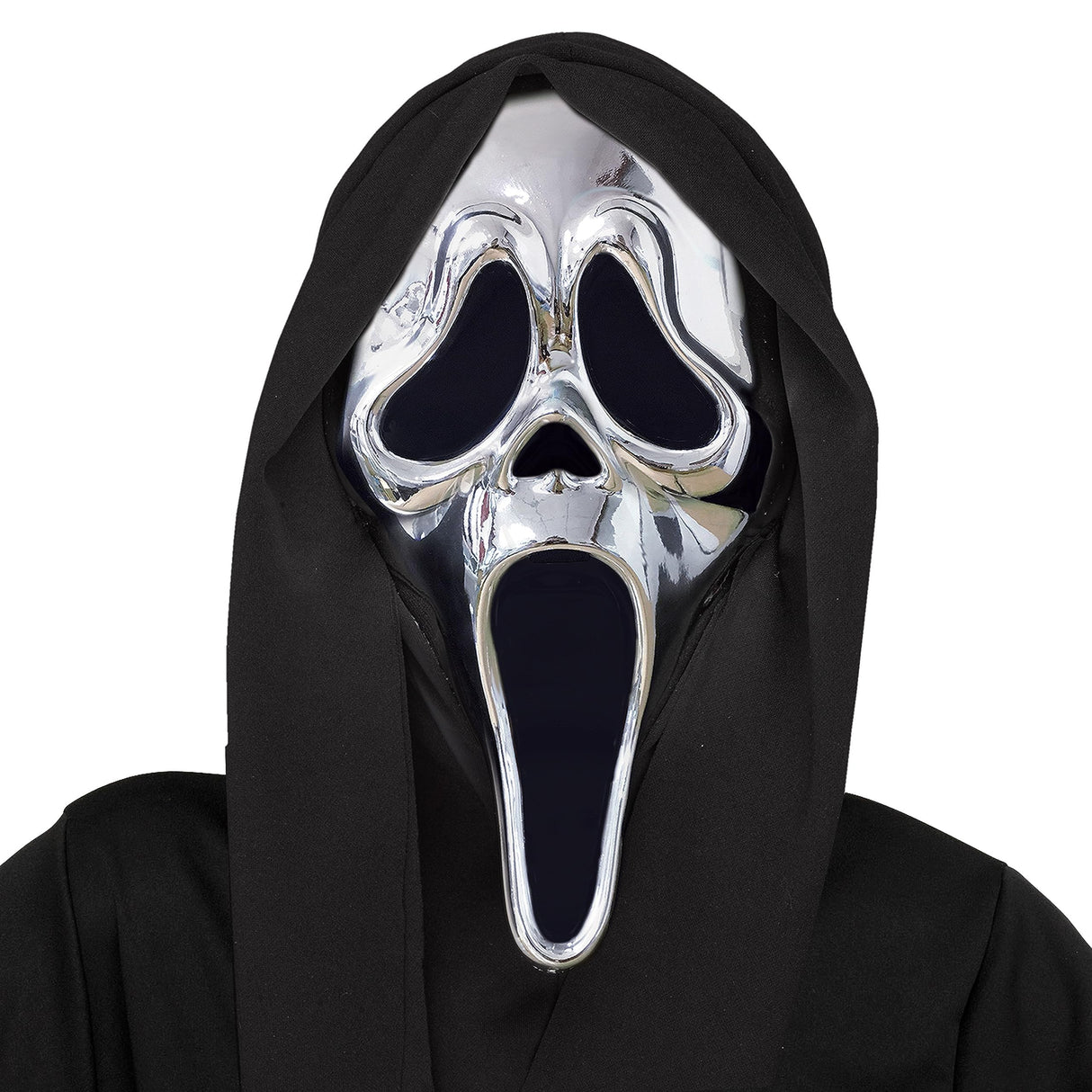 Ghost Face Chrome Scream Mask Halloween Fancy Dress Costume Accessory