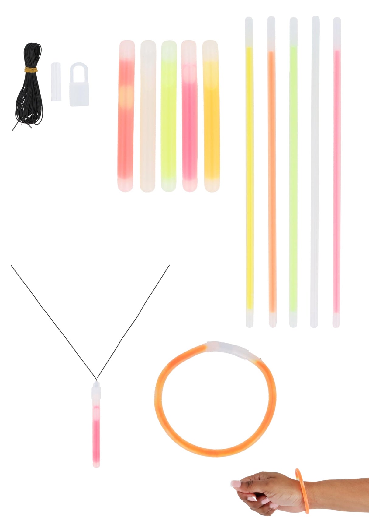 Ultimate Glow Stick Party Pack 110 PCS - Multicolour LED Light Sticks Bracelets Connectors for Kids Adults Festivals Parties Raves Nighttime Events