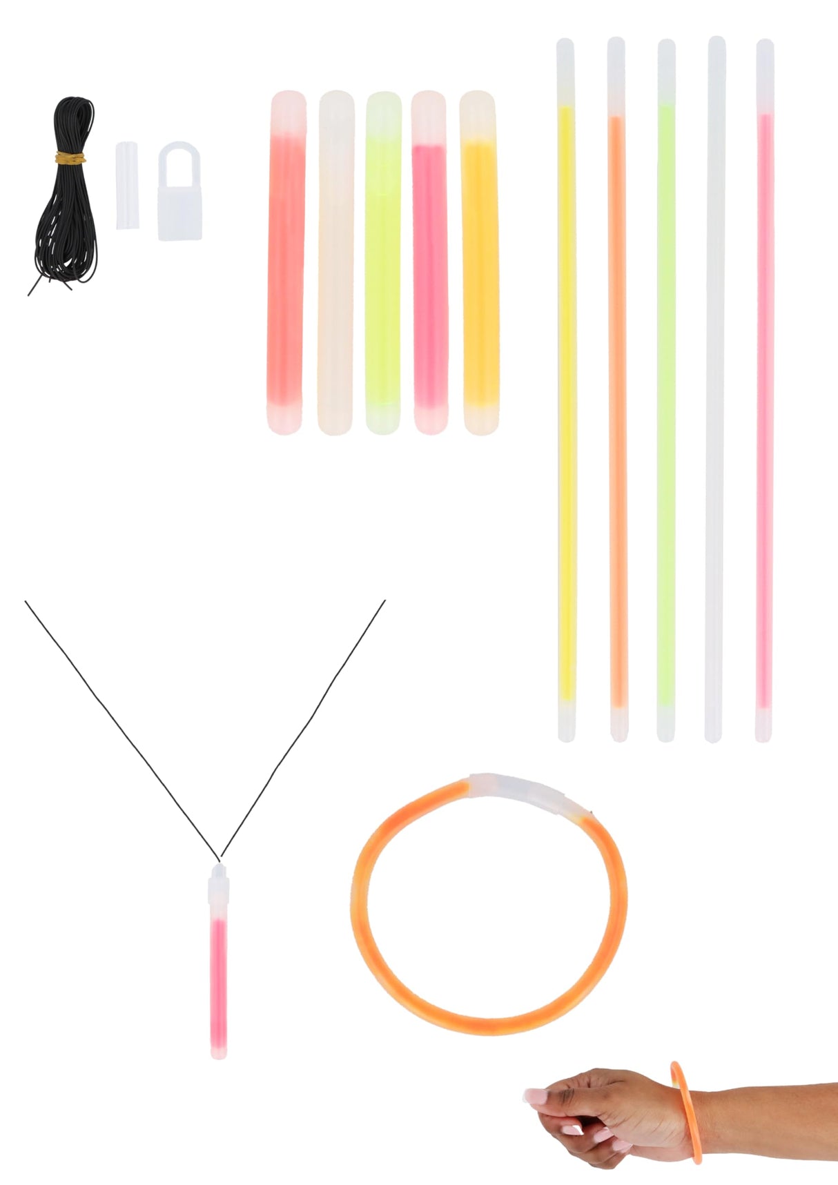 Ultimate Glow Stick Party Pack 110 PCS - Multicolour LED Light Sticks Bracelets Connectors for Kids Adults Festivals Parties Raves Nighttime Events