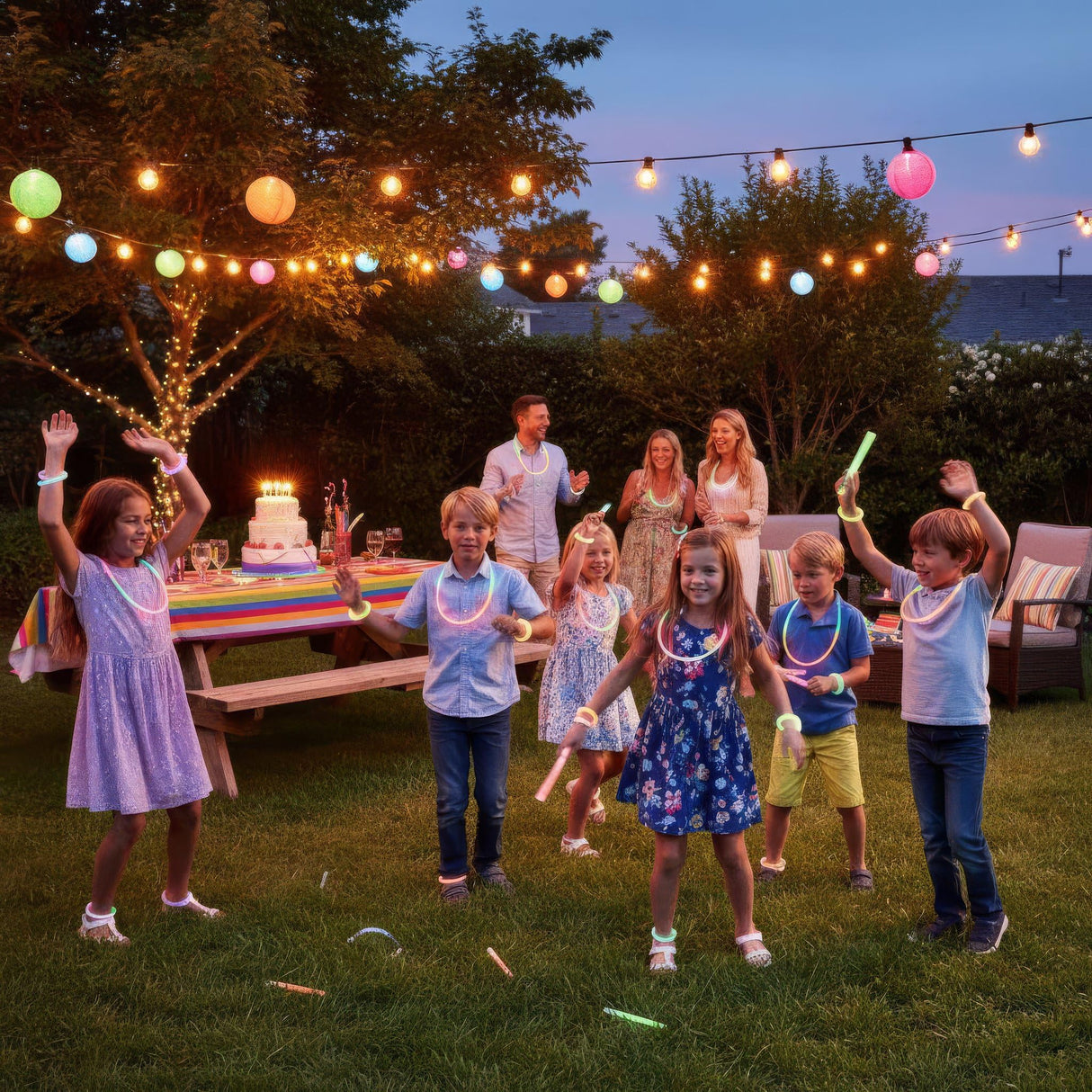 Ultimate Glow Stick Party Pack 110 PCS - Multicolour LED Light Sticks Bracelets Connectors for Kids Adults Festivals Parties Raves Nighttime Events