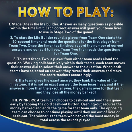 Ant & Dec's Limitless Win Special Edition Board Game. Answer Fun Family Trivia Questions to Climb the Money Ladder. Just Like ITV's Hit TV Show. For 2+ Players, Aged 8+.