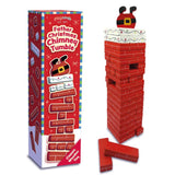 Playwrite Father Christmas Chimney Tumble Wooden Stacking Block Game – Festive Christmas Tower Game for Kids and Families