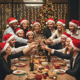 Pack of 12 Christmas Santa Hats - Classic Red Festive Party Costume Accessory for Adults Office Parties Xmas Celebrations Event Fancy Dress Bulk Novelty Hats for Men and Women