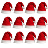 Pack of 12 Christmas Santa Hats - Classic Red Festive Party Costume Accessory for Adults Office Parties Xmas Celebrations Event Fancy Dress Bulk Novelty Hats for Men and Women