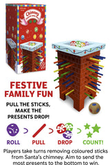 Playwrite Santa’s Chimney Present Drop Wooden Game – Festive Stick & Dice Family Game for Kids | Christmas Tabletop Toy for Holiday Parties & Gifts