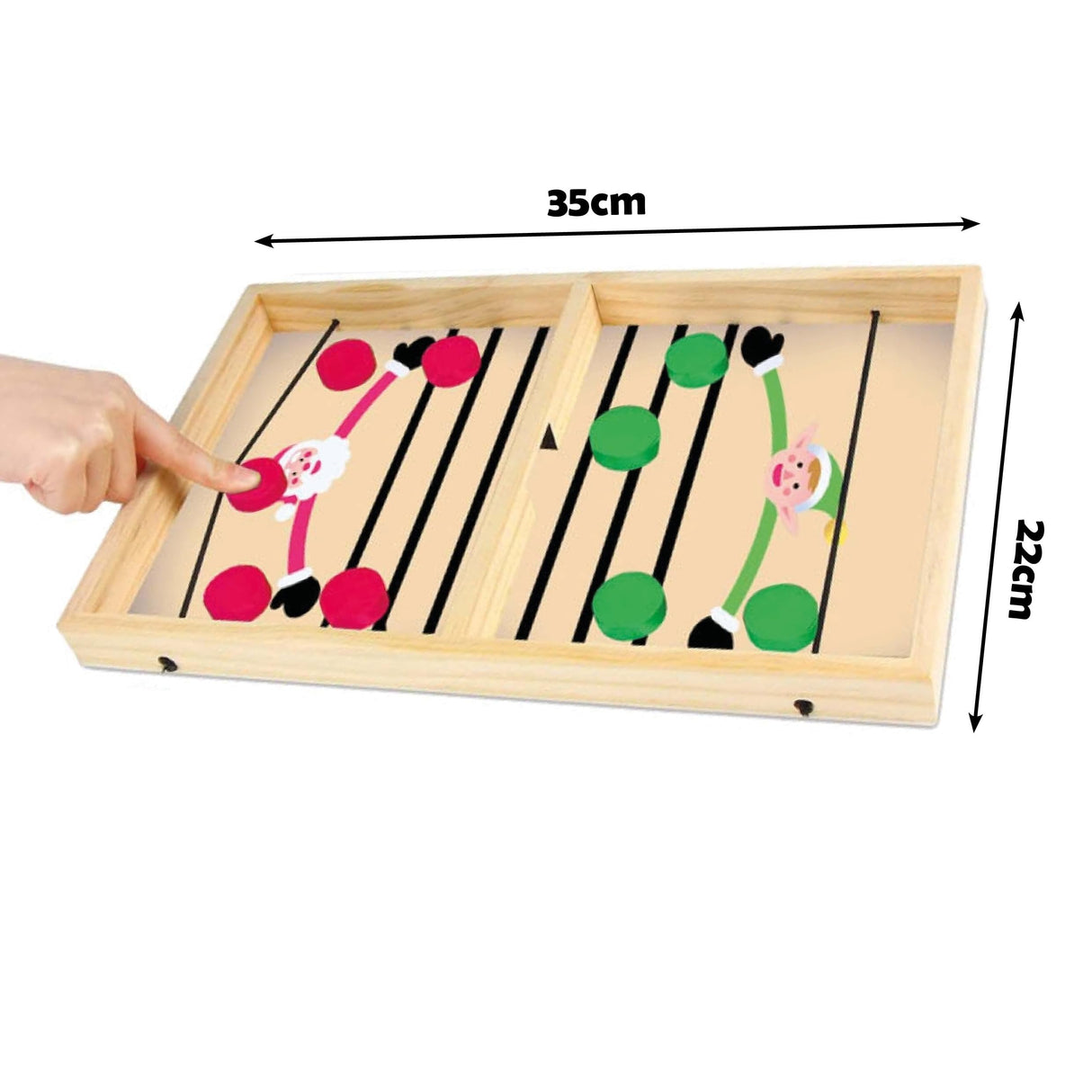 Playwrite Wooden Father Christmas vs Elf Disc Game – Fun Christmas Table Game for Kids & Adults | Fast-Paced Sling Puck Battle | Family Xmas Gift Idea