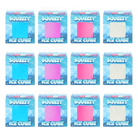 TC TOYS -12 PACK DISPLAY BOX Neon Ice Cube Squishy Fidget Toys | Premium Sensory Stress Relief Cubes | ADHD, Autism, & Anxiety Tools | Assorted Sparkle Colors