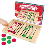 Playwrite Wooden Father Christmas vs Elf Disc Game – Fun Christmas Table Game for Kids & Adults | Fast-Paced Sling Puck Battle | Family Xmas Gift Idea