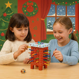 Playwrite Santa’s Chimney Present Drop Wooden Game – Festive Stick & Dice Family Game for Kids | Christmas Tabletop Toy for Holiday Parties & Gifts