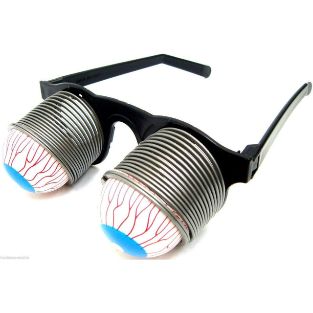 Pop Out Eye Glasses with spring-loaded eyeballs and black frames.
