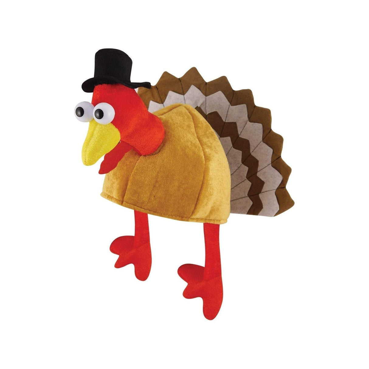 Novelty turkey hat for Christmas party fun.
