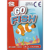 Go Fish Card Game packaging with colorful fish design, suitable for ages 3 and up.