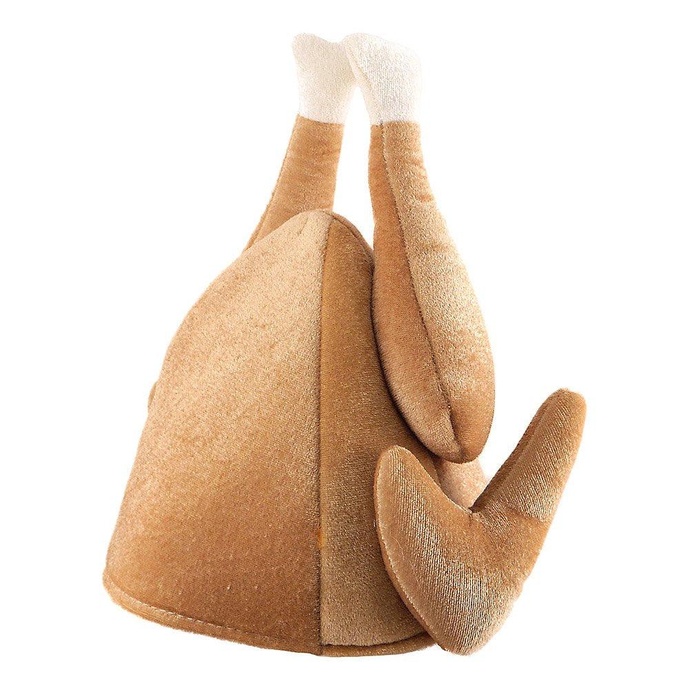 Christmas turkey soft 3D hat for adults, novelty cooked turkey design.