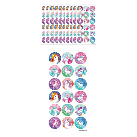 Large unicorn stickers assortment for teachers and arts and crafts.