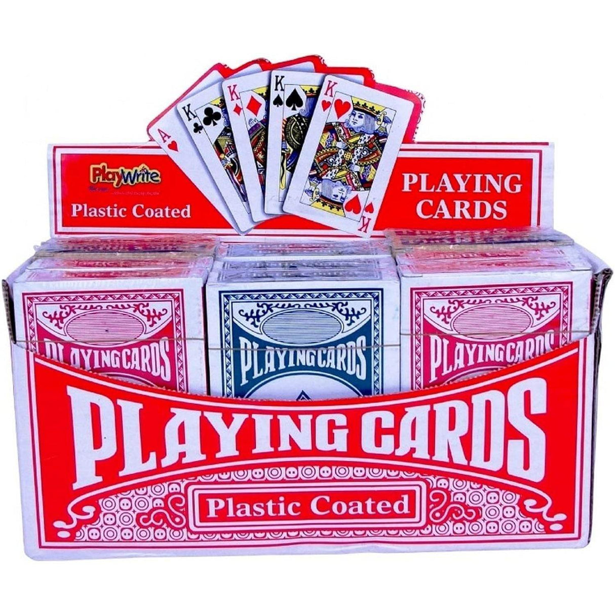Playing Cards, plastic coated, in colorful packaging for entertainment and games.