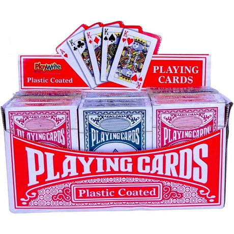 Playing Cards, plastic coated, in colorful packaging for entertainment and games.
