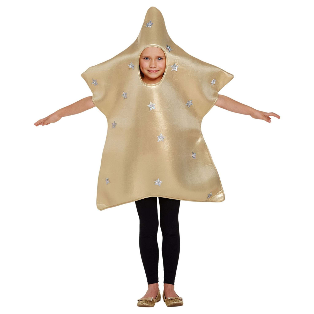 HENBRANDT Children's Christmas Nativity Star Costume for ages 4-6, gold star-shaped tabard with silver star details.