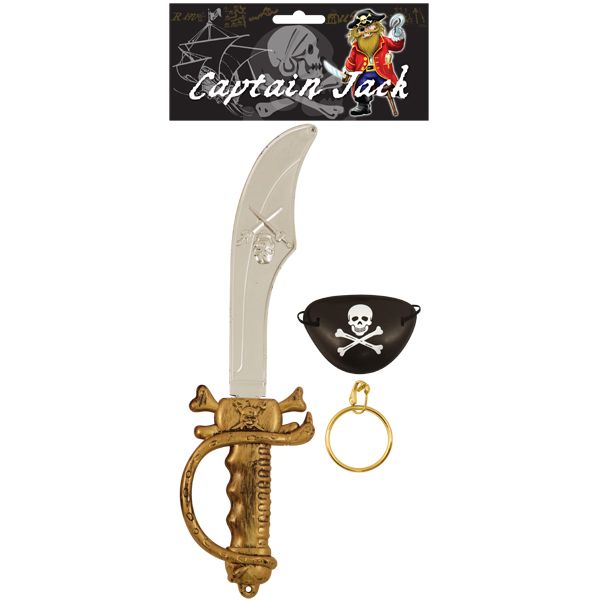Child Pirate Cutlass Sword and Accessories Set Quantities of 12 Wholesale