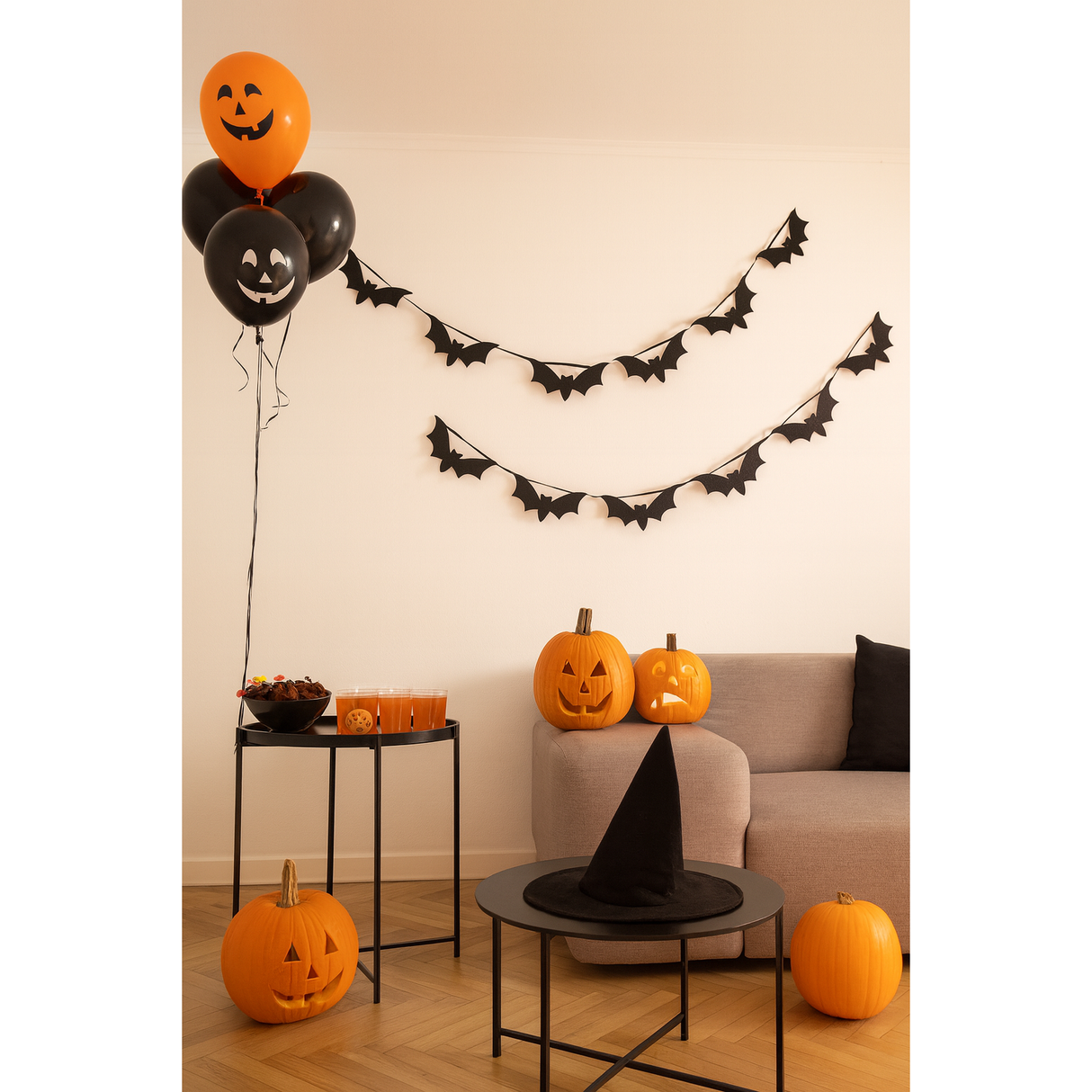 Bat Bunting Halloween Decoration (3m) Quantities of 12
