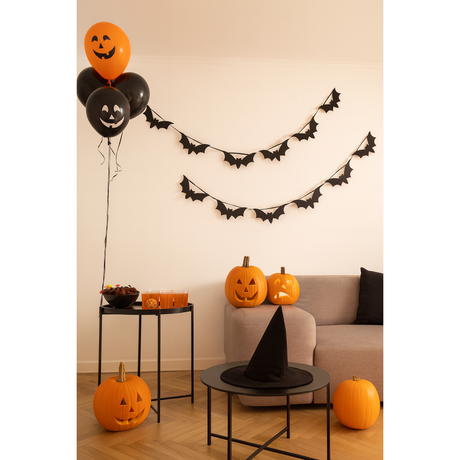 Bat Bunting Halloween Decoration (3m) Quantities of 12 Wholesale