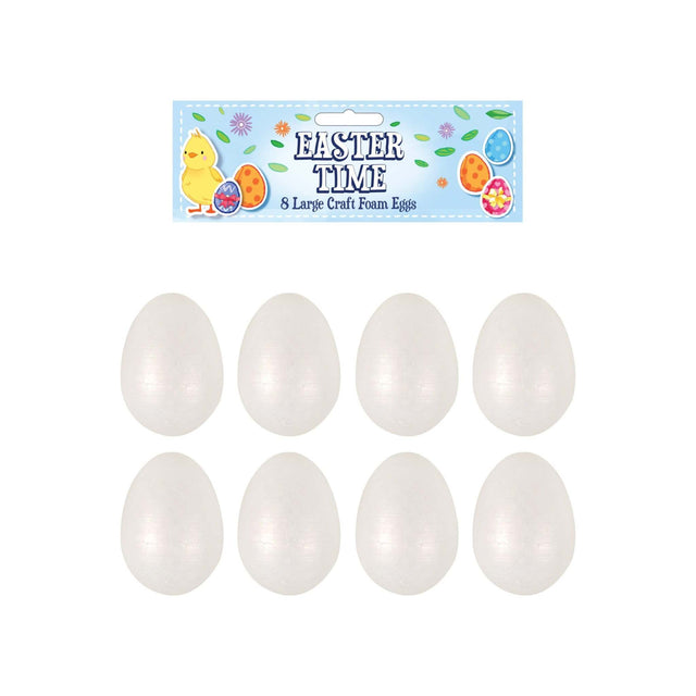 Foam Easter Egg Craft Kit 8pcs, perfect for decorating, 5.5cm size.