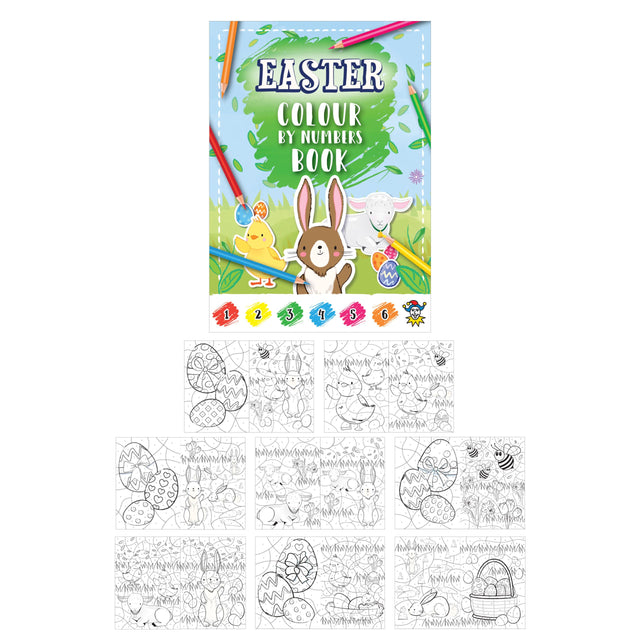 Mini Easter Colour-By-Numbers Colouring Books Quantities of 48 Wholesale