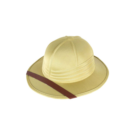 Beige Safari pith hat with brown band detail for adults.