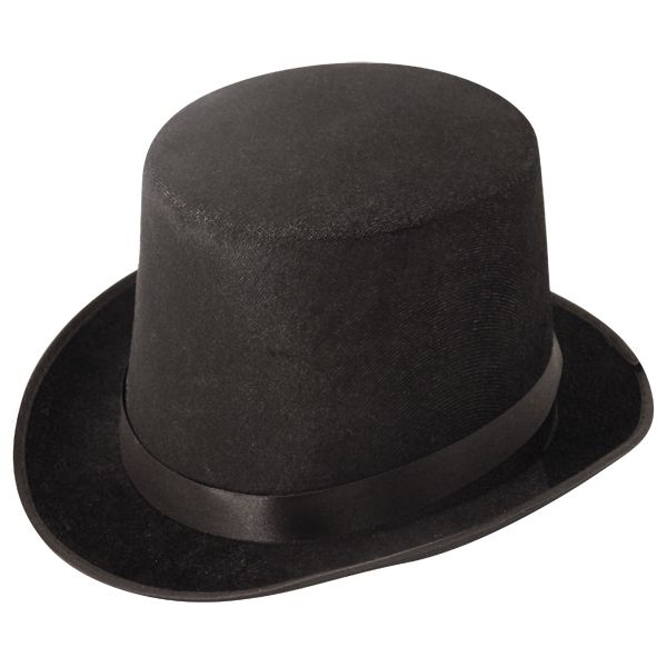 Black Velour Top Hat (Adult) Quantities of 12 Wholesale