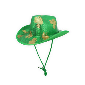 Irish Cowboy Hat with Gold Shamrocks (Adult) Quantities of 12 Wholesale