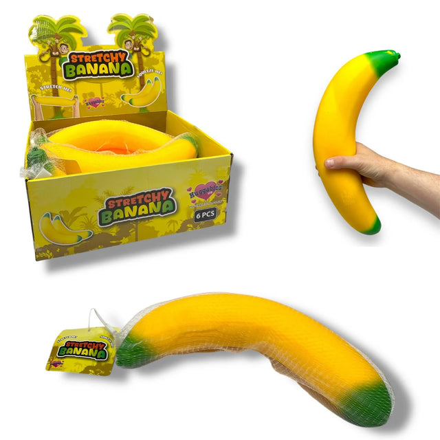 18" Jumbo Squishy Banana Quantities of 6 Wholesale