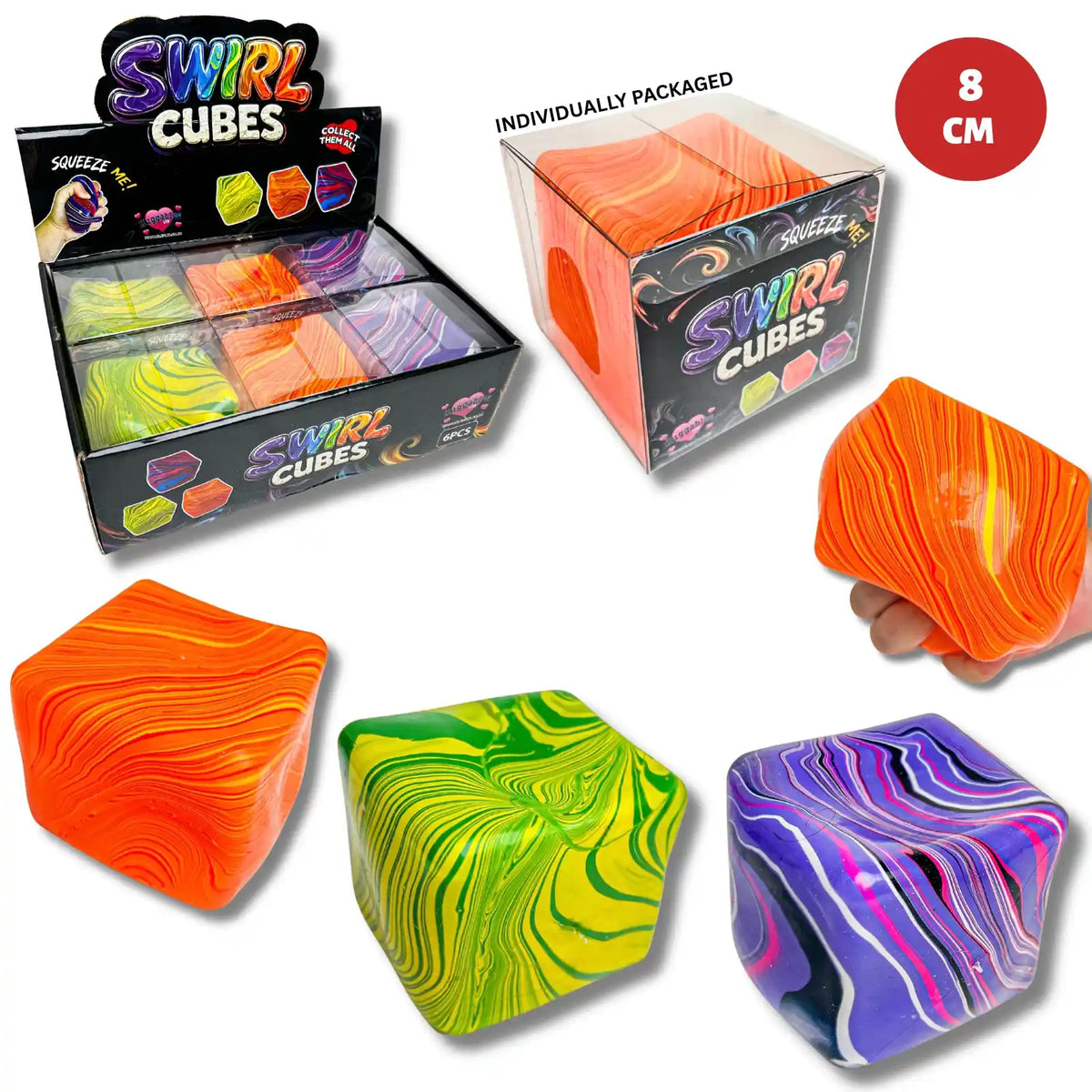 8cm Swirl Maltose Cube Quantities of 6