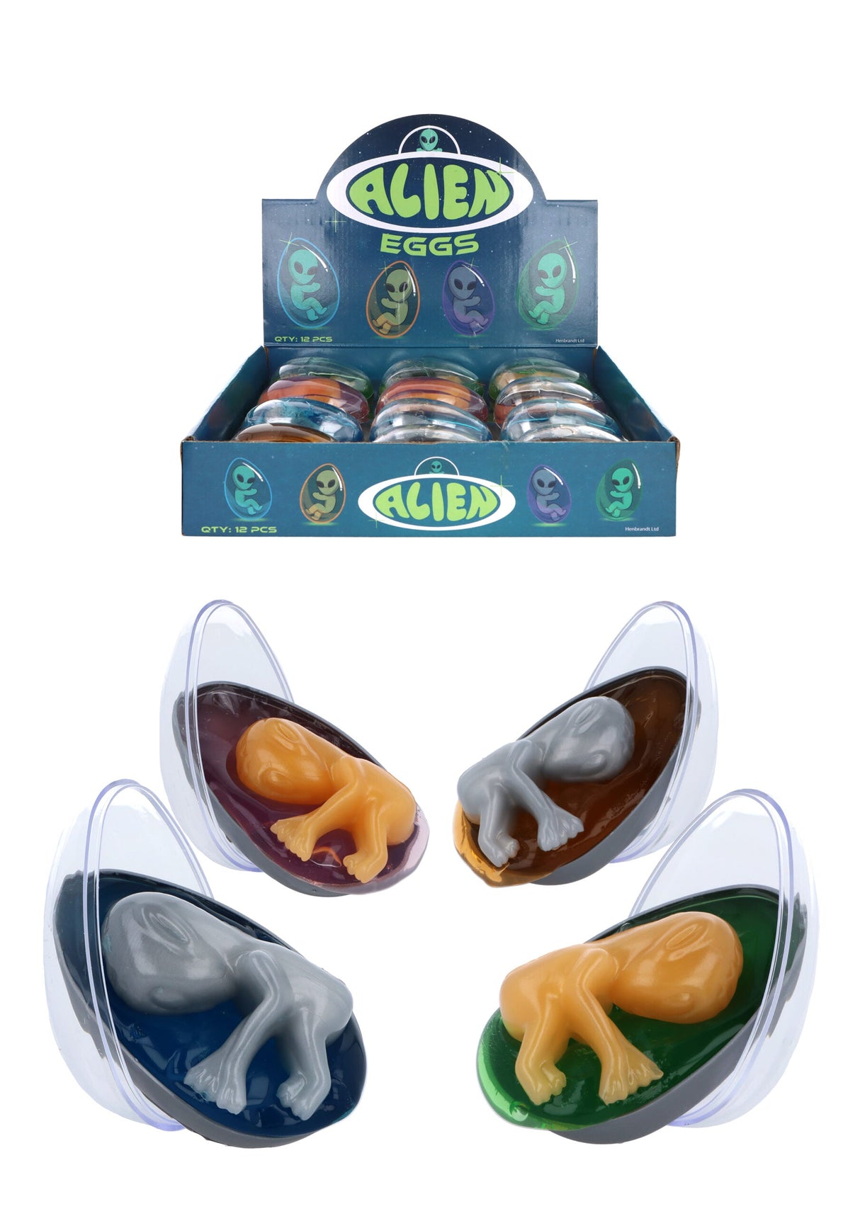 Alien Egg with Baby in various colors, perfect for sci-fi decor and conversation starters.