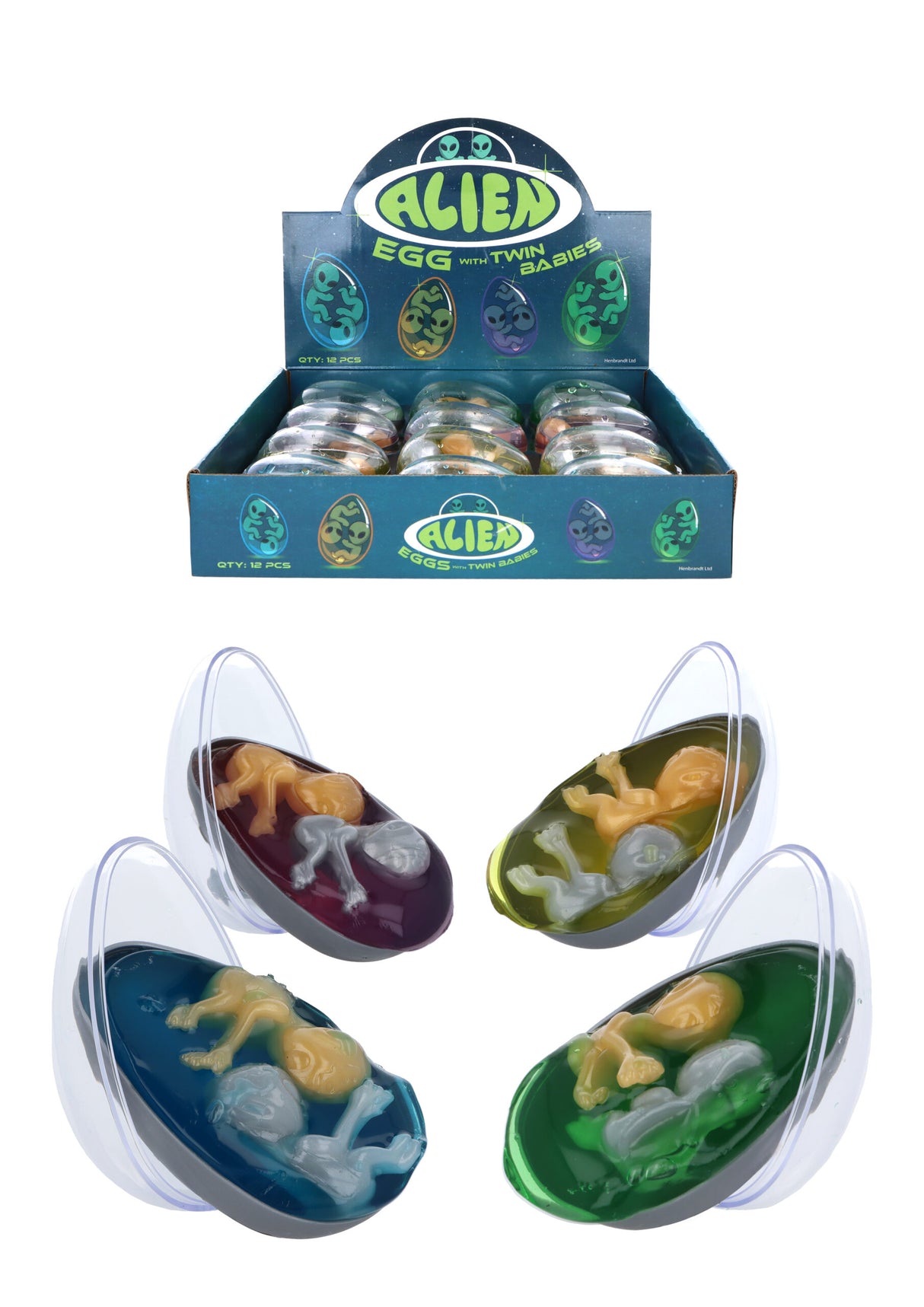 Alien Egg with Twin Babies (8.5cm x 5.3cm) Quantities of 12