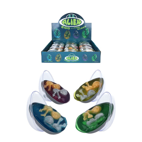Alien Egg with Twin Babies (8.5cm x 5.3cm) Quantities of 12 Wholesale
