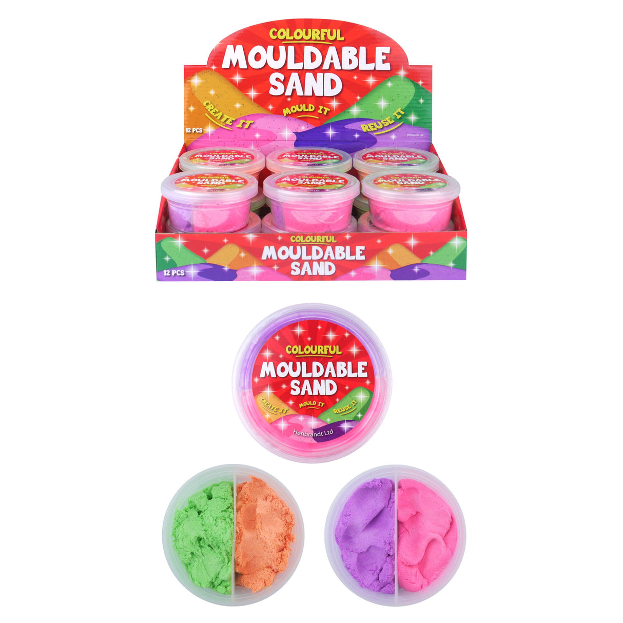 Mouldable Sand Putty Tubs 60g (8.5cm x 4cm)  Quantities of 12