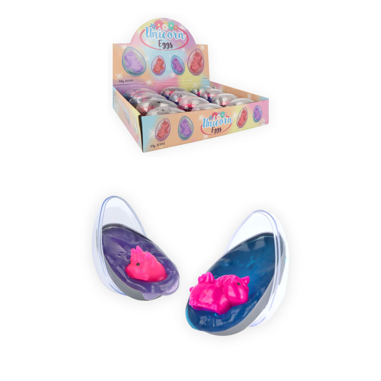 Unicorn Slime Egg (8.5cm x 5.5cm) Quantities of 12 Wholesale