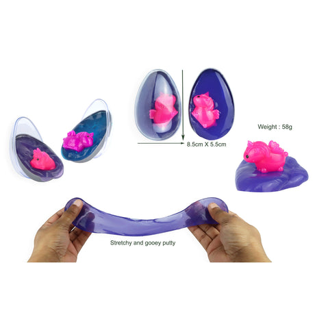 Unicorn Slime Egg (8.5cm x 5.5cm) Quantities of 12 Wholesale