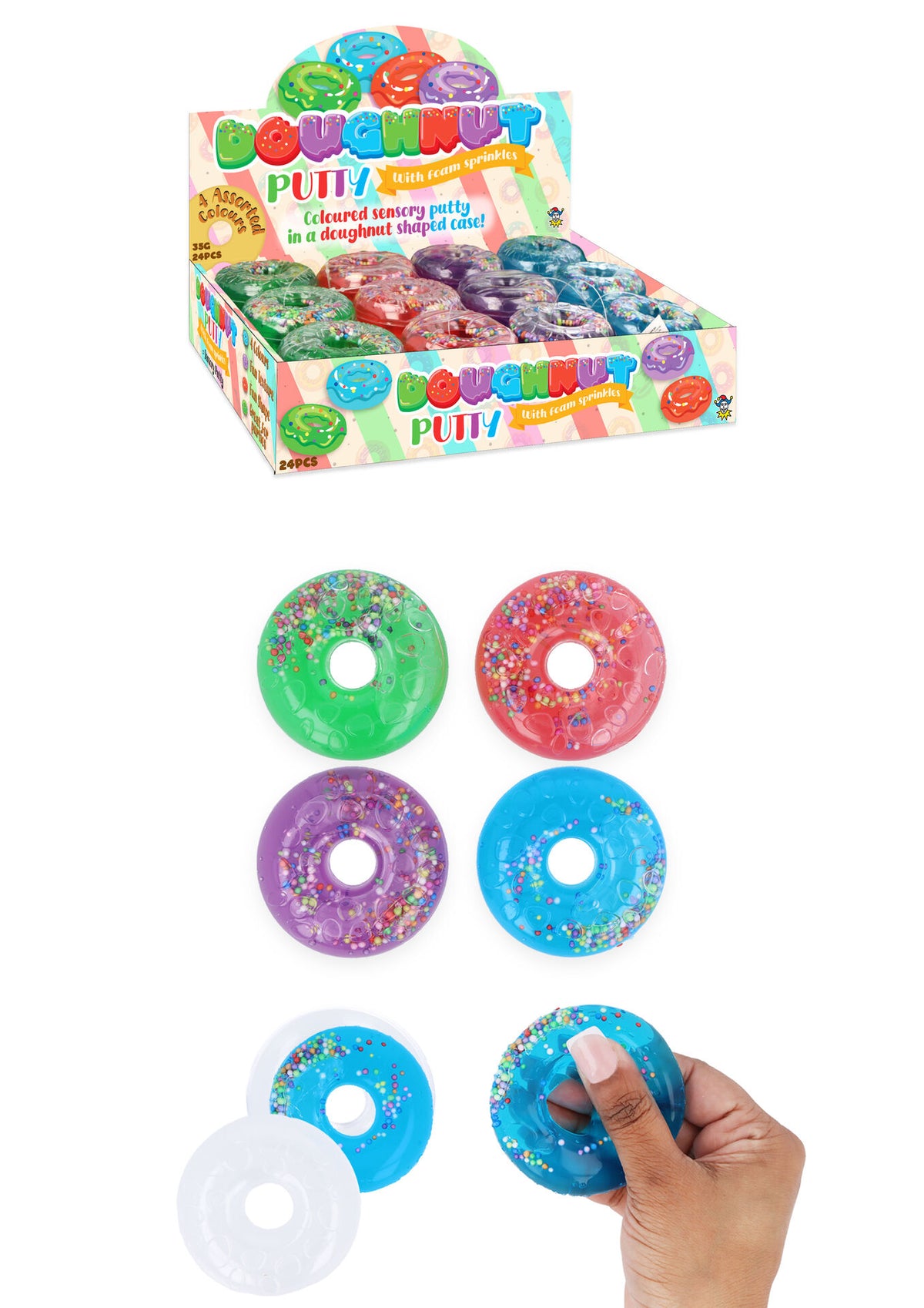 Squeezy Putty Donut 6 x 2.4cm Quantities of 24
