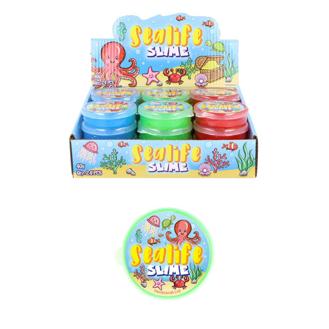 Sealife Slime Tubs (7cm x 2cm) Quantities of 24 Wholesale
