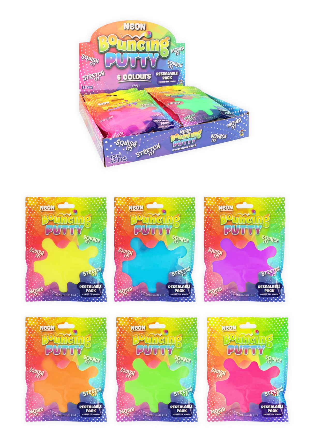 Bouncing Putty Re-Sealable Bag (120g) Quantities of 12