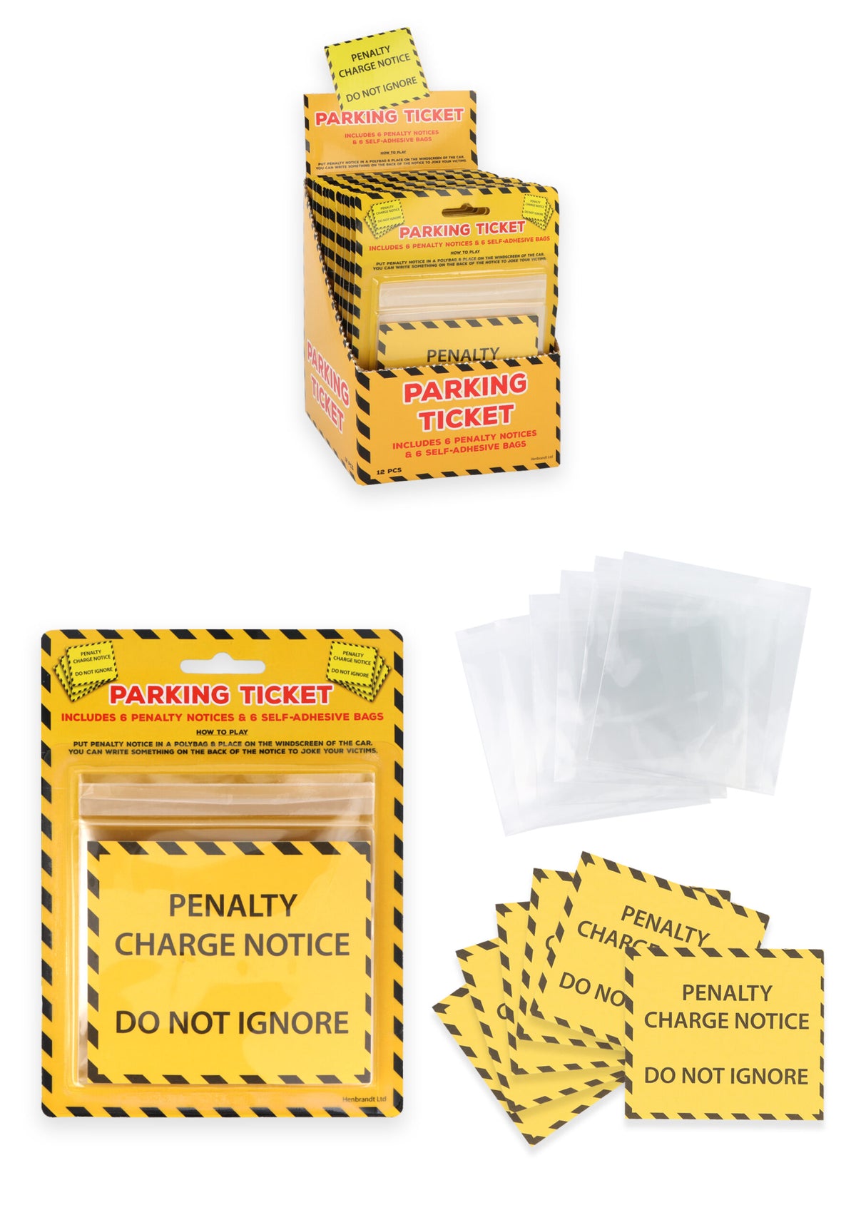 Fake Parking Tickets Pack of 6 Quantities of 12