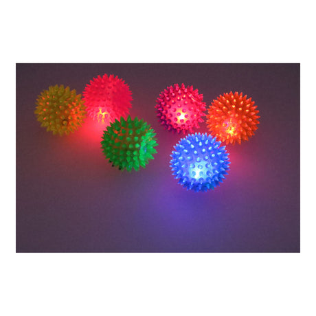 Neon Flashing Spiky Balls (6.5cm) Quantities of 12 Wholesale