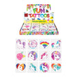 Mini Unicorn Temporary Tattoos pack, featuring 12 colorful unicorn designs, each 4cm in size.